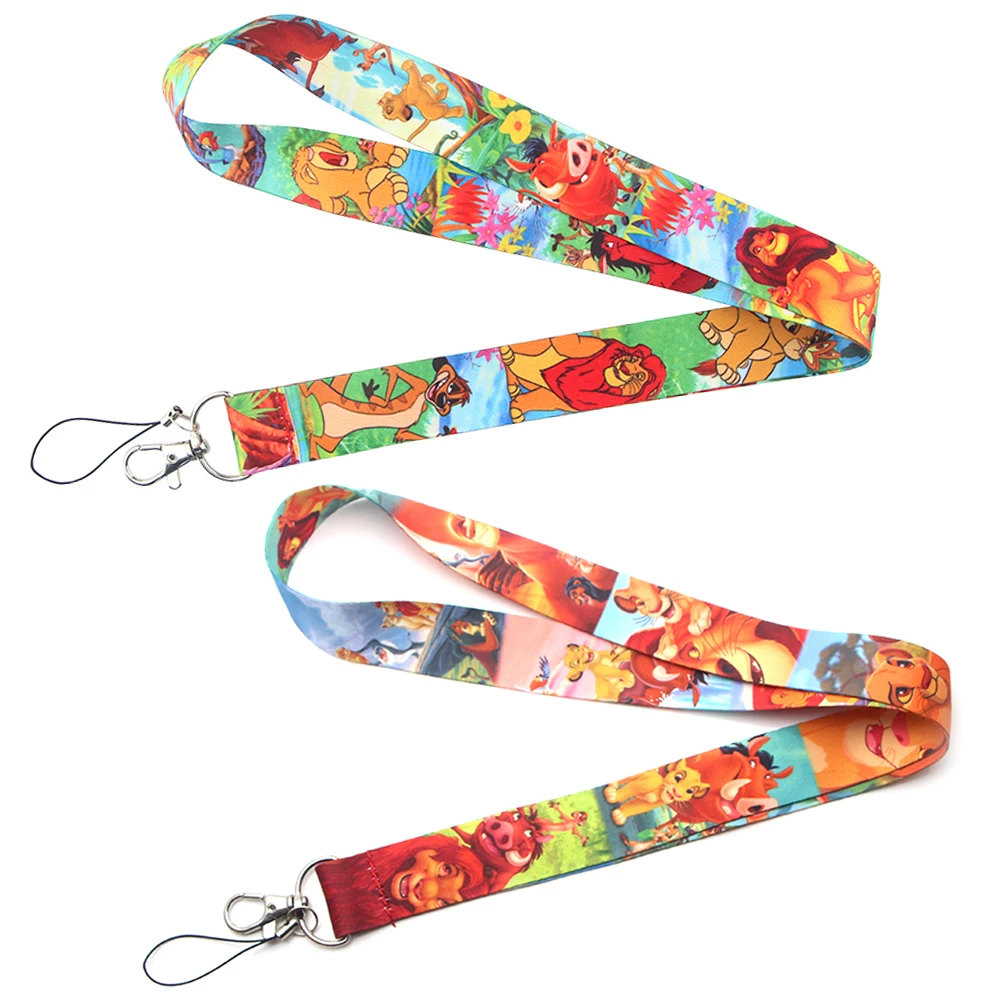 YQ229 The Lion King Lanyard Cartoon Simba Phone Rope for Keys ID Card Badge Holder Neck Strap Keychain Hang Rope Lariat