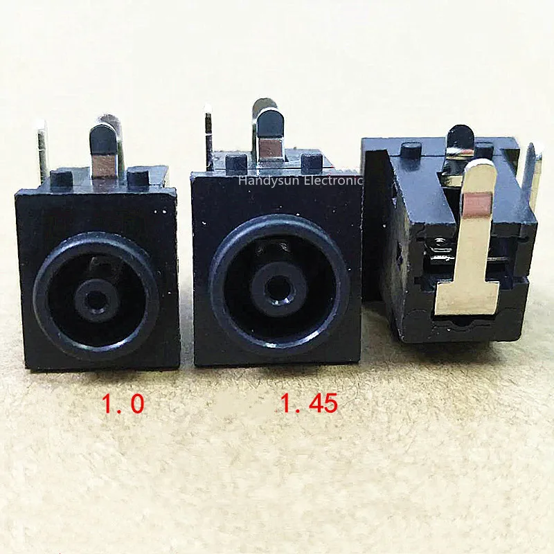 DC-038 DC Power Socket 1.0/1.45mm Computer Power Interface Female Base 3Pin Copper Bent Pin Panel Mount Connector Adapter