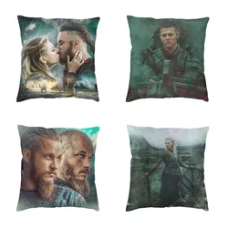 Vikings Lagertha Ragnar Lothbrok Sofa Cushion Cover Velvet Norse Valhalla Warrior Pillow Case Living Room Decoration Pillowcase