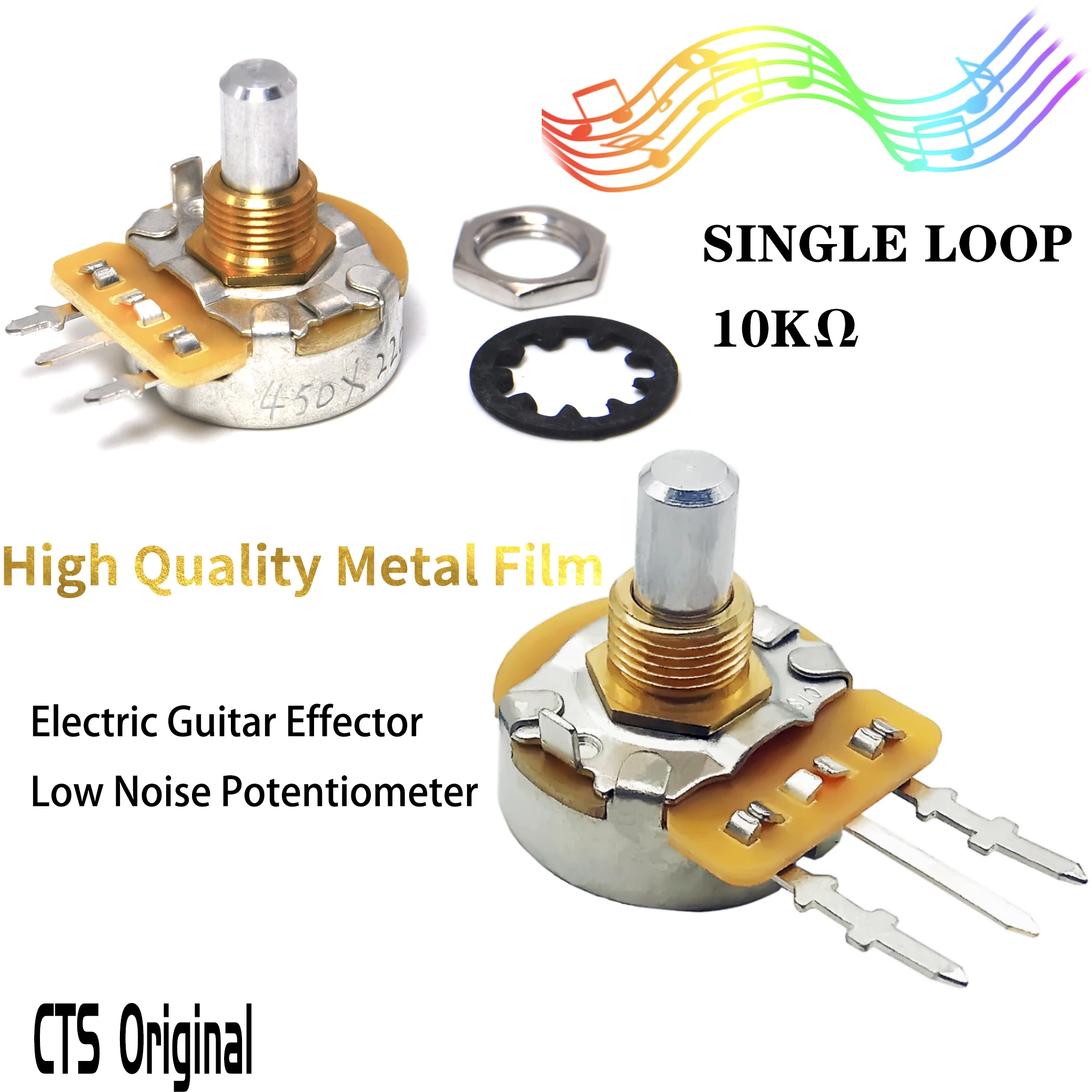 

A10K Electric Guitar Effector Volume Timbre Aluminum Axis Knob CTS Potentiometer Low Noise Soft 103