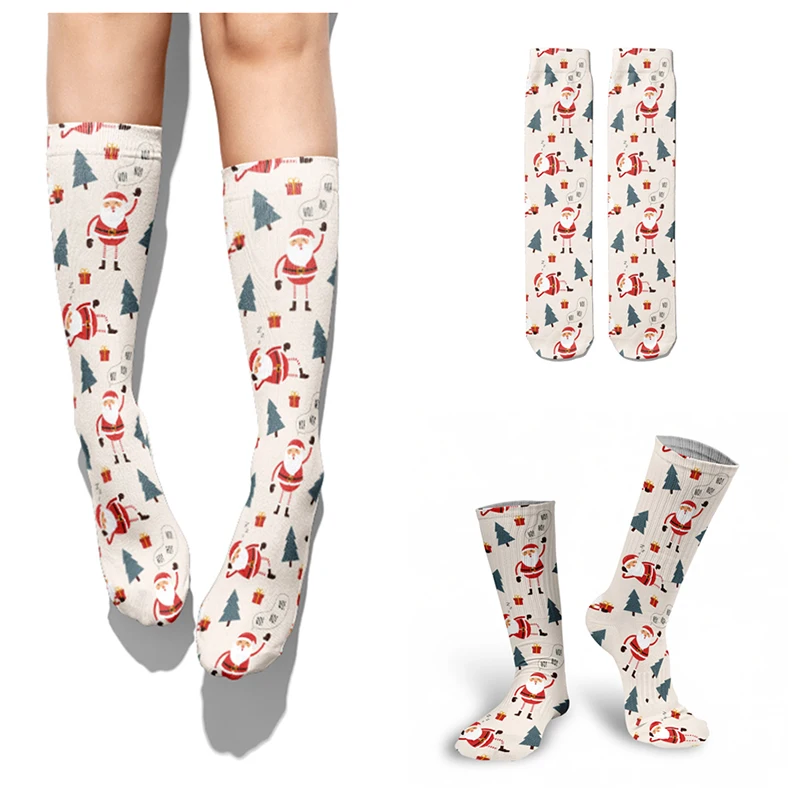 

New cute Christmas socks old man snowman elk socks happy New Year casual men's socks high-quality tube socks