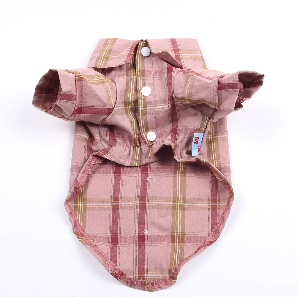 Plaid Dog Shirt Cat Shirts Pet Puppy Spring/Summer Clothing Apparel