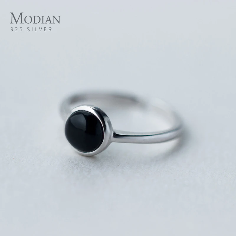 Modian Fashion 925 Sterling Silver Purple Sands Crystal Agate Opening Ring for Women Minimalist Design 2 Style Ring Fine Jewelry