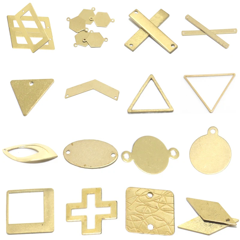 20 pieces of brass geometric square triangle pendant necklace joint DIY jewelry making pendant jewelry hand-made