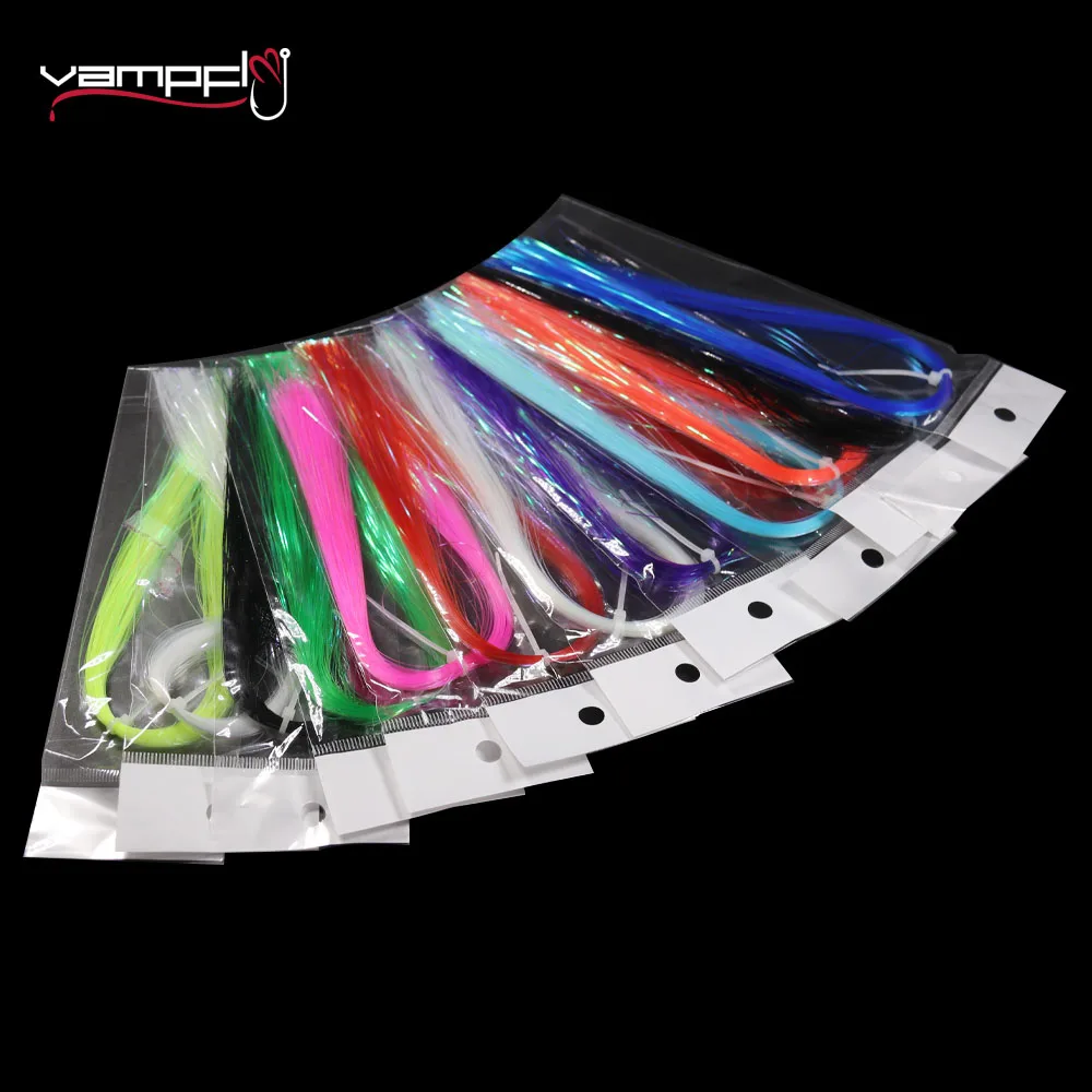 

Vampfly 12 Bags 0.5MM UV Pearl color Ice Wing Flash Tinsel Crystal Flashabou Tinsel Saltwater Streamer Flies Fly Tying Materials