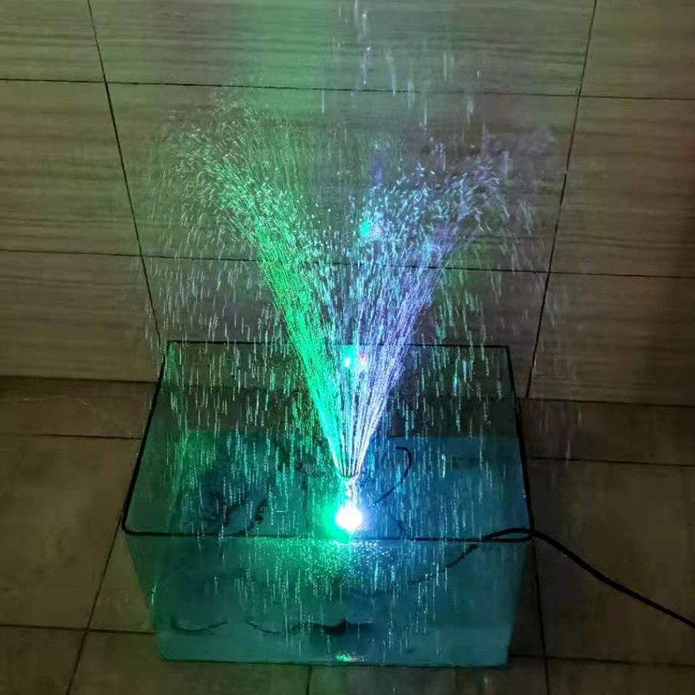 Bomba de agua sumergible ultrasilenciosa con 12 luces LED, filtro de fuente de agua para acuario, estanque de peces, D30, 15W