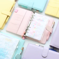 Macaron Office School Spiral Notebooks, Agenda Papelaria, Personal Binder, Planejador, Organizador de Agenda, Ouro Rosa, Novo, 2021, A5A6