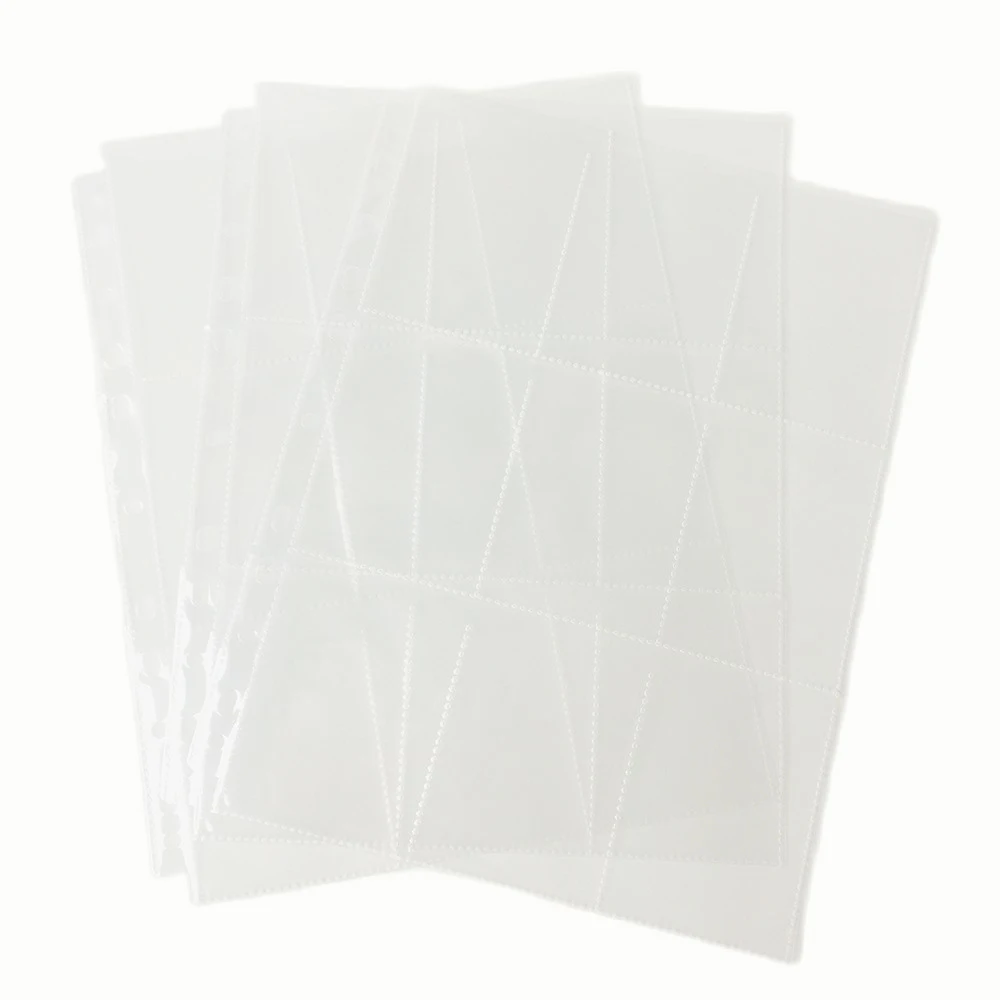 10 pages/Lot, 90 Pockets Top Insert Clear Card Pages For Starndard Board Game Cards Top Loading Card Collection Pages