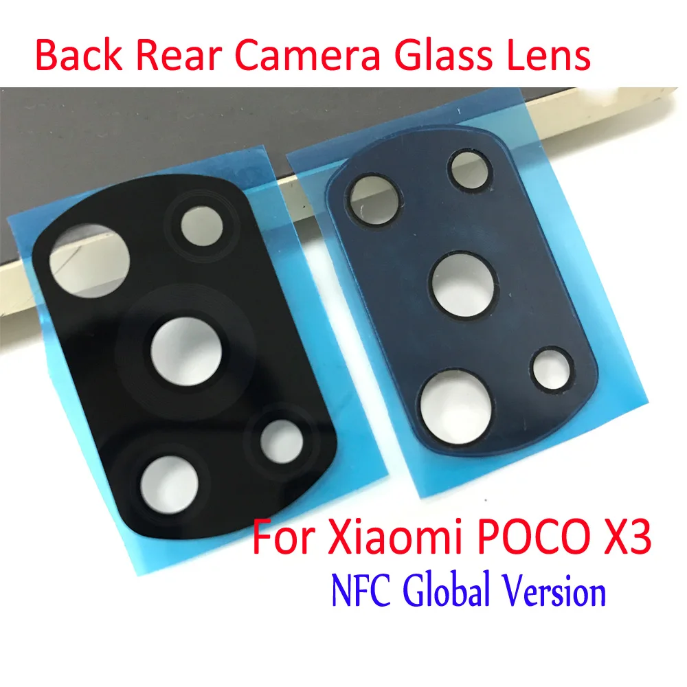 For Poco X3 Rear Back Camera Glass Lens With Frame For Xiaomi POCO X3 NFC / Poco X3 Pro / Poco X3 / Poco M3 Cell Phone Repair