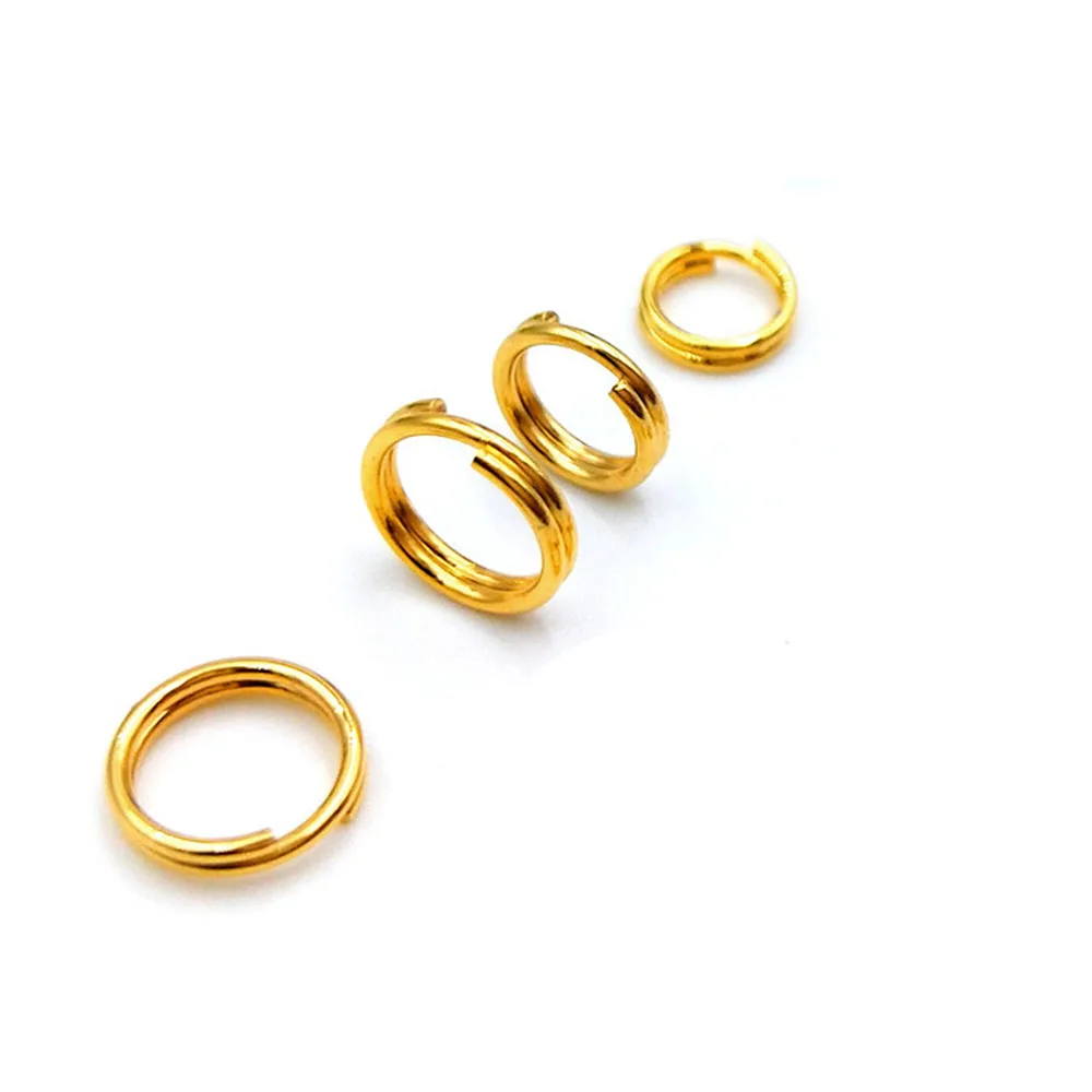 200Pcs/lot Stainless Steel key chains Open Jump Rings Double Loops Gold Color Split Rings Connectors For Jewelry Making