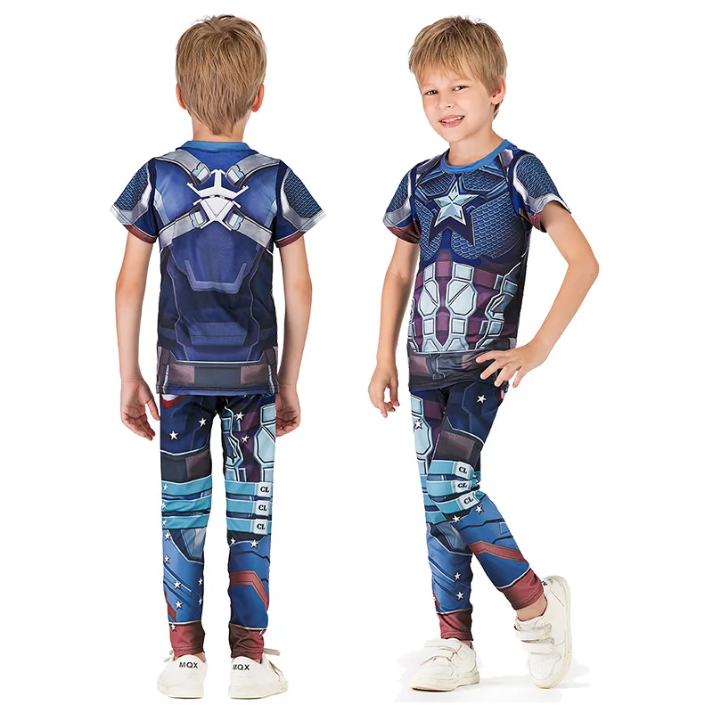 Kids MMA Boxing Set Compression Jerseys+Pants Children MMA Rashguard Training Tight T-Shirts Trousers Teenagers MMA Clothing