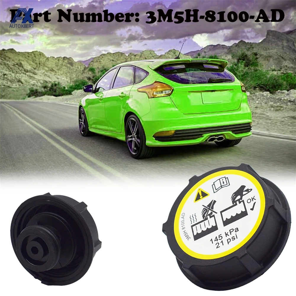 Car Expansion Tank Covers Radiator Cap for Ford Focus Mondeo Fiesta Galaxy Kuga C-Max 3M5H-8100-AD Replacement Part