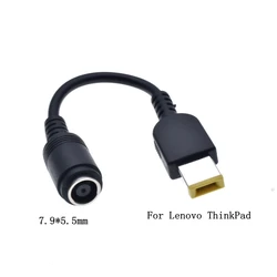 Jack rotondo da 7.9*5.5mm a adattatore terminale a spina quadrata cavo convertitore adattatore di alimentazione per caricabatterie a treccia per IBM Lenovo Thinkpad