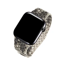 For iwatch 3 4 5 6 7 45mm Watchbands Newest Snake Skin Loop Leather Watch Band Ultra-Slim Wrist Strap For Apple Watch