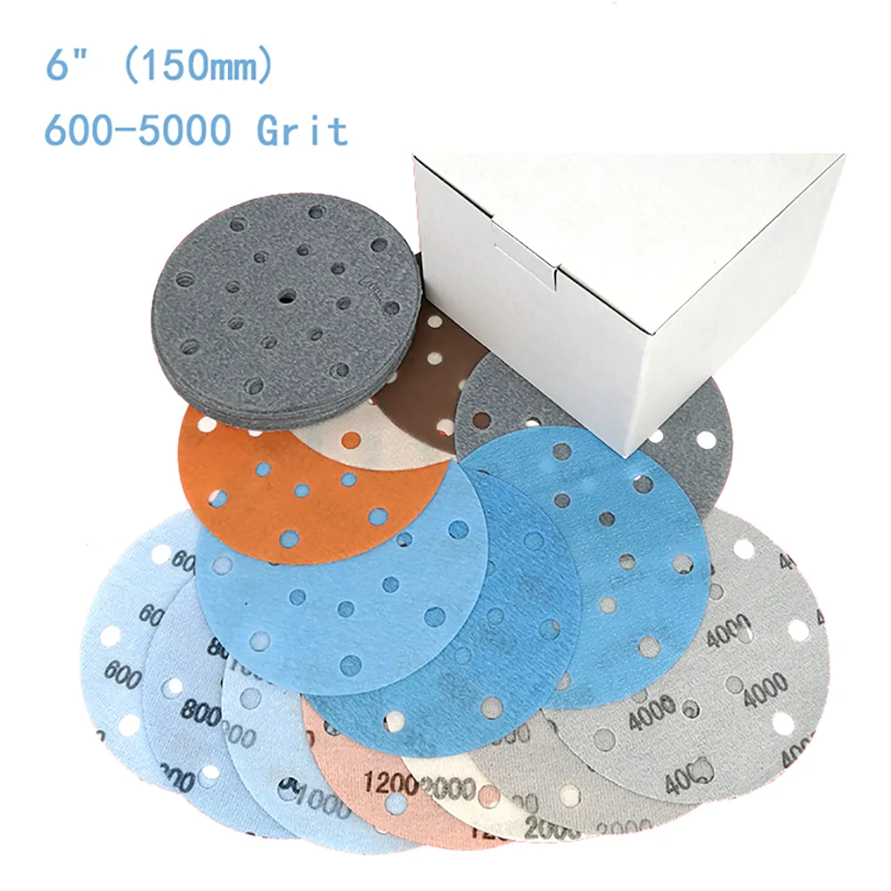 

150mm Sanding Discs 600-5000 Grit Orbital Sander Pads 6" Wet & Dry 17 holes FV Superfine Film Paint Abrasive Sandpaper