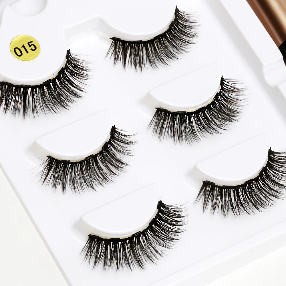 5 Magnet Eyelash Magnetic Liquid Eyeliner&Magnetic False Eyelashes&Tweezer Set Waterproof Long Lasting Eyelash Extension Tools