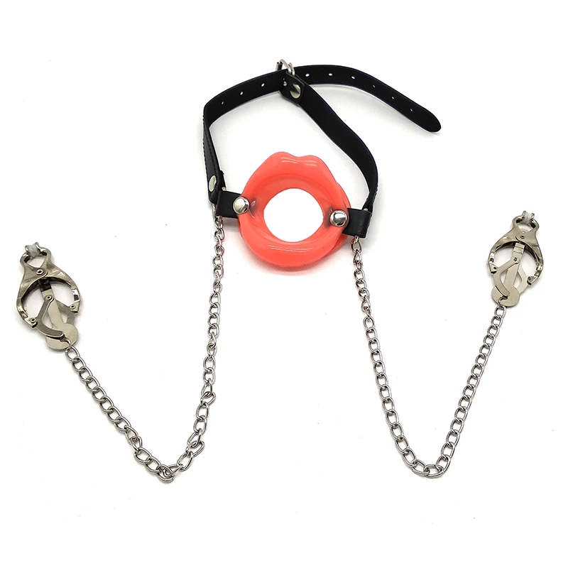 Sex Open Breathable Mouth Gag Nipple Clamps Bondage BDSM Fetish Mouth Restraints Sex Toy Ball Gag Exotic Accessories