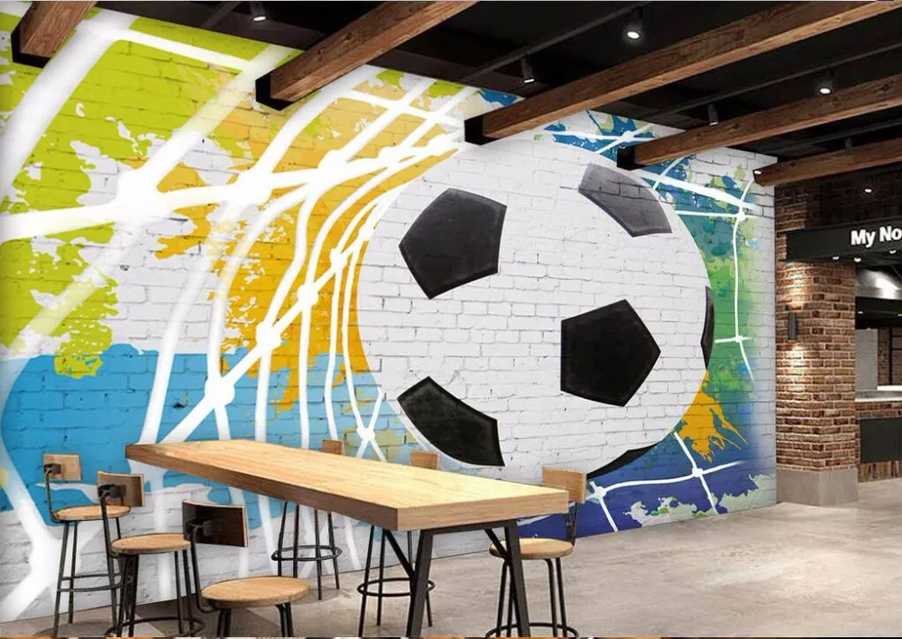 Bacal modern 3d mural wallpaper custom wall paper football scoring fashion bar restaurant bedroom TV wall in the sitting room