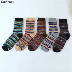 DaiShana 1 paio di calzini da uomo Casual invernali nuovi calzini di lana di coniglio caldi spessi calzini di natale stile retrò calzini colorati regalo ZB138