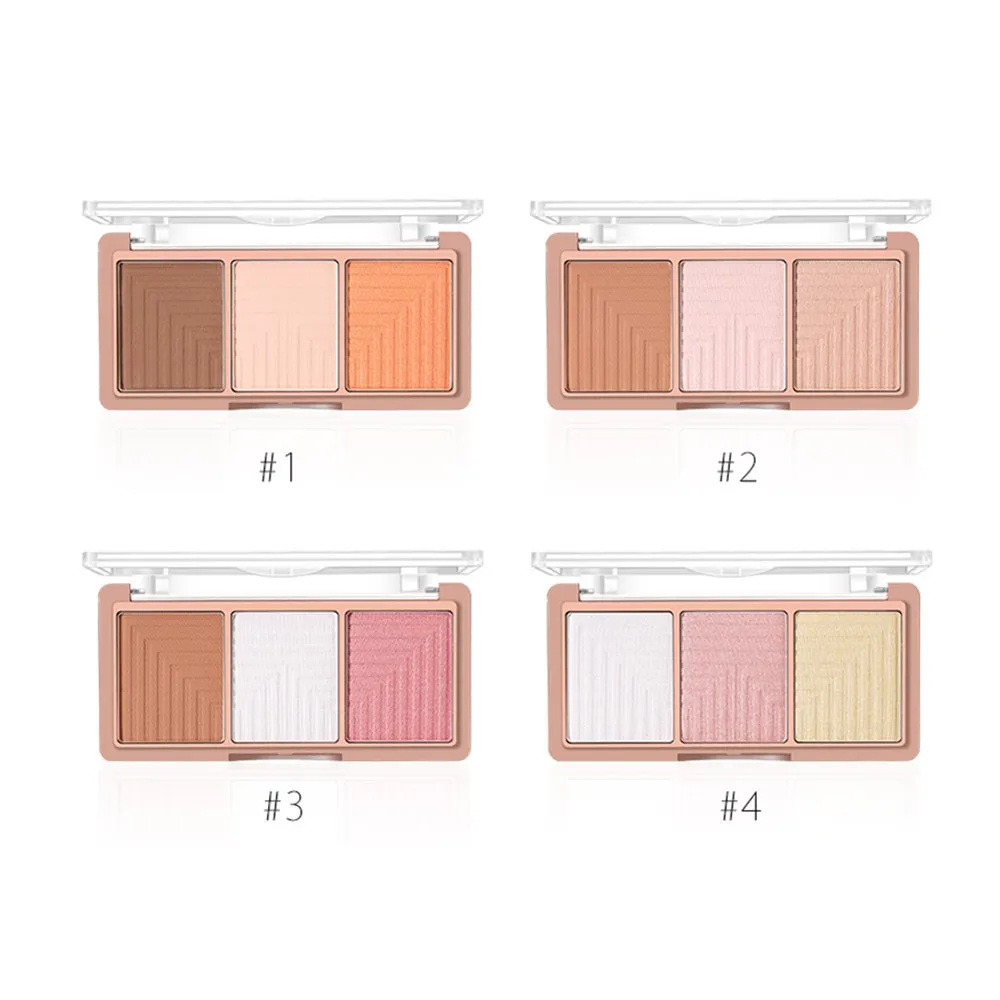 O.TWO.O 3 Color/set Makeup Highlighter iluminador Bronzer Face Contour Pressed Powder Cosmetic Brighten Concealer Face Highlight