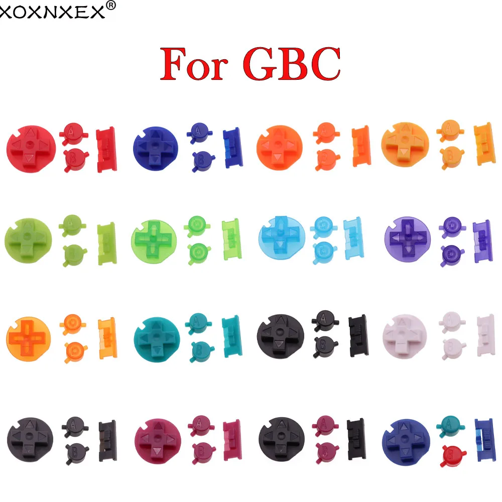 

100sets A B Buttons with Power ON OFF Buttons Keypads for Gameboy Color GBC New Colorful Buttons Set for GBC D-Pad A B Buttons