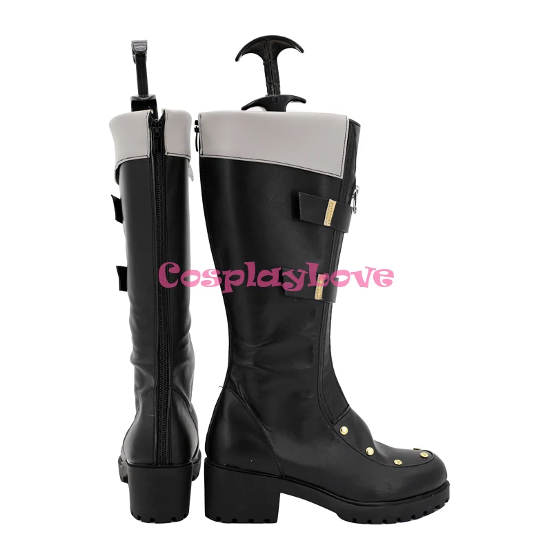 Cosplaylove conjunto estrelas undead ogami koga sapatos pretos cosplay botas longas de couro feito sob encomenda para menina feminina