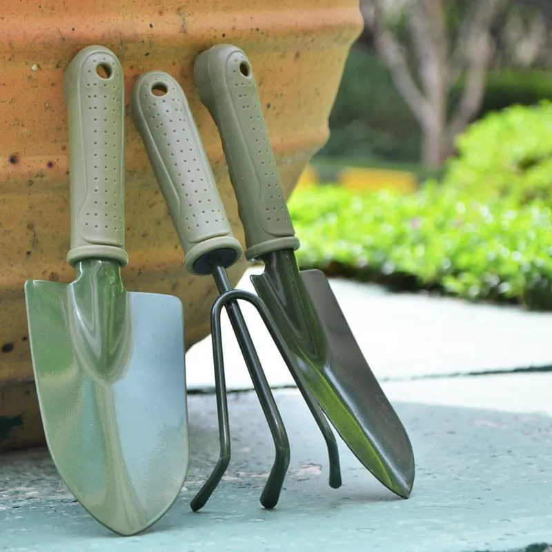 4pcs Garden Shovel Spade Trowel Rake Set Flower Planting Helper Transplanted Cultivator Weeder Weeding Fork Digging Tools