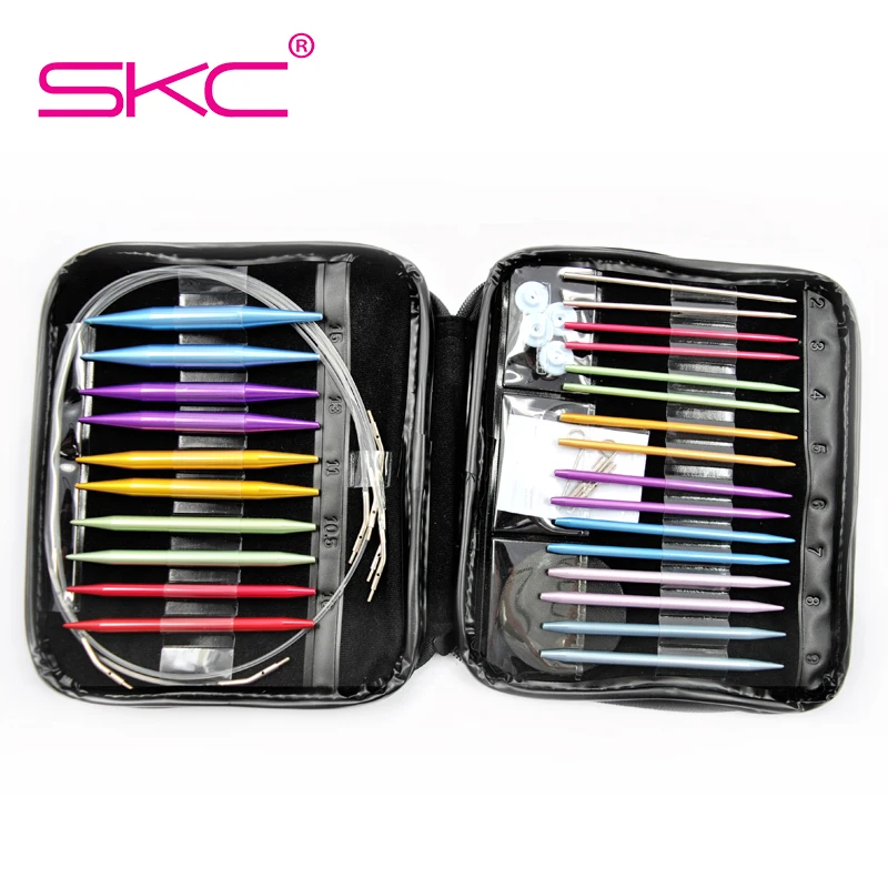 SKC Replaceable Circular DIY Knitting Needles with PU Bag Change Head Needle for Women DIY Craft Sewing Accessories