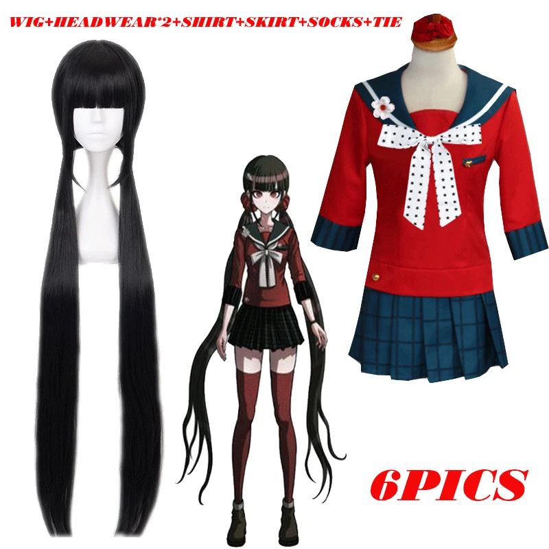 2021 Harukawa Maki Cosplay Costumes Wig Anime Danganronpa Cosplay School Girls Uniform Dangan Ronpa Halloween Costume For Women