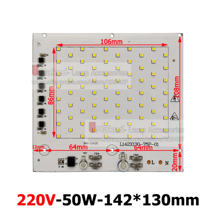 AC 220v led pcb SMD2835 50W 100W 150W integrated ic driver, Led beads smart IC SMD, Led Light Source For led outdoor floodlight