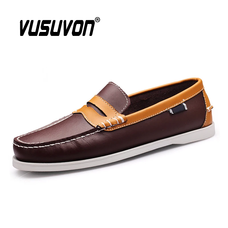 Big Size 2020 Men Loafers Summer Flats Brand Designer Men\'s Shoes Genuine Leather Dockside Boat Shoes Slip On Casual Shoes