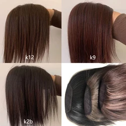 Piezas de adorno para el cabello para mujer, peluquín de encaje, pelo sintético con capas de parte media