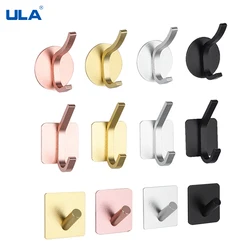 ULA Self Adhesive Wall Hooks Robe Hook Wall Hook Towel Hook for Bathroom Coat Hook Rustproof Hook Hanger for Kitchen Hardware