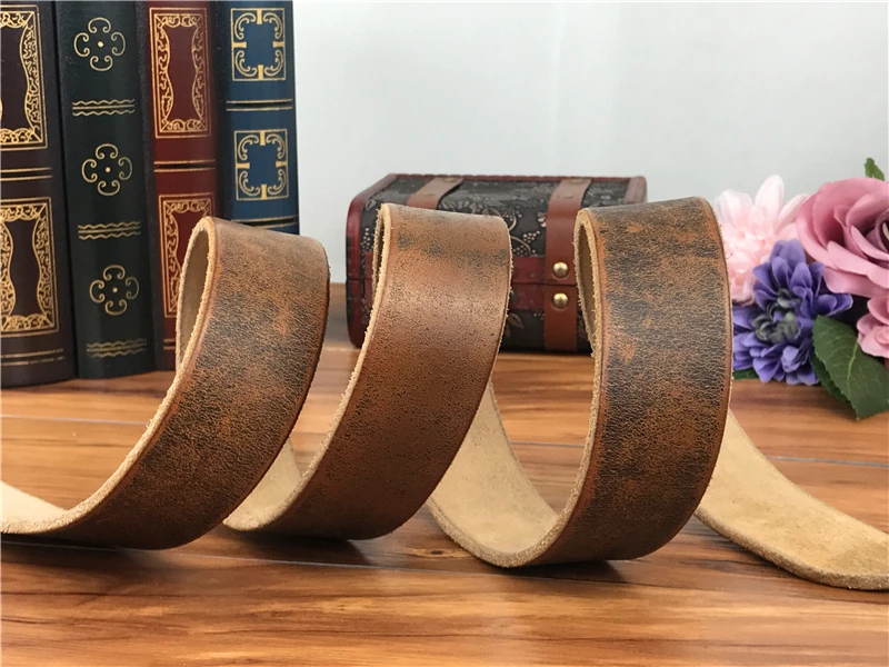 3.8cm Top Geauine Leather Belt Without Buckle Man Belt Ceinture Homme Mens Leather Belts Without Buckles For Men 105-125CM SP05