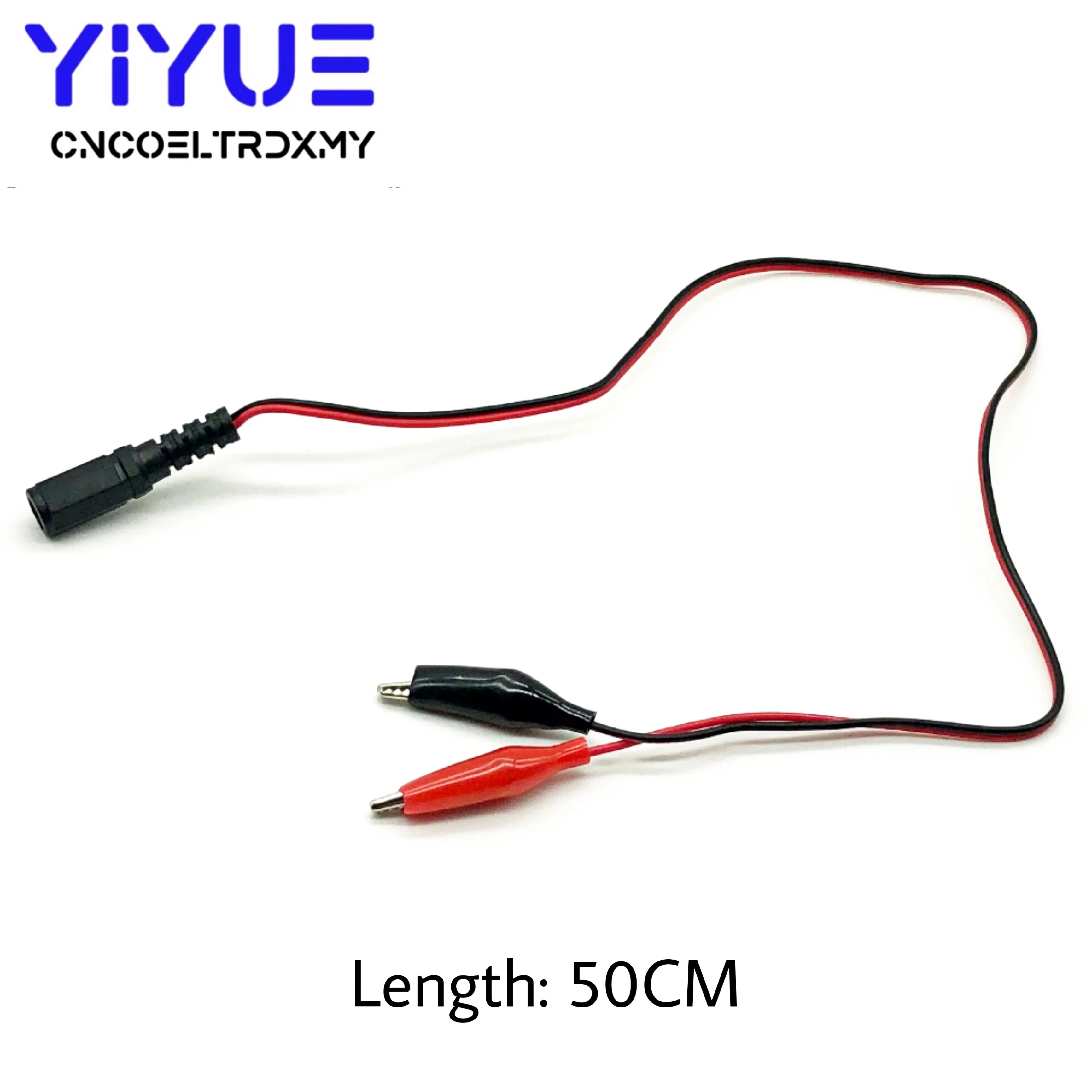 5.5MM 2.1MM  Alligator Clip DC Power male female test lead Cable 12V Power Wire To 2 Crocodile Connector To Male 50cm