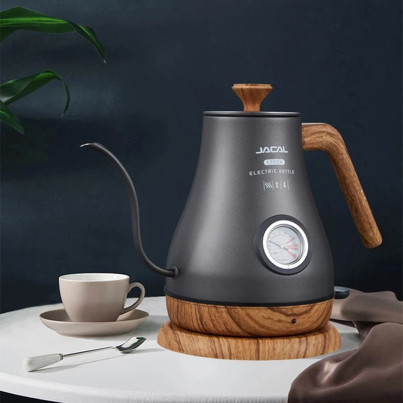 110V/220V Electric Kettle Long Spout Coffee Kettle Tea Pot Hand Brewing Coffee Pot Tea Maker with Temperature Controller 1L