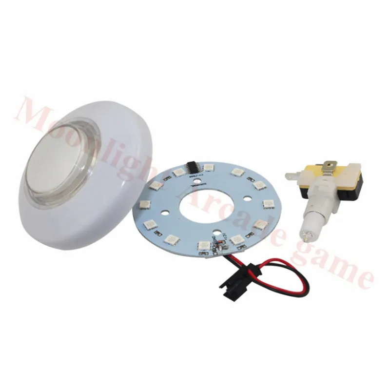 DC12V RGB Colorful LED Lamp Illuminated Push Button 76mm flashing light Button With Micro Switch for Claw Crane Machine