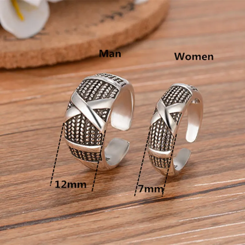 Buyee 925 Sterling Silver Lover Couples Ring Sets Elegant X Gray Sweet Ring Finger for Woman Man Fashion Fine Jewelry Circle