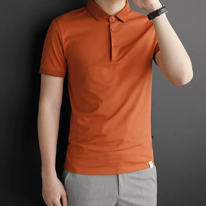 

Cotton Spandex Mens Luxury Summer Solid Color Short Sleeve Men Plus Size 4xl Slim Fit T-shirts Man