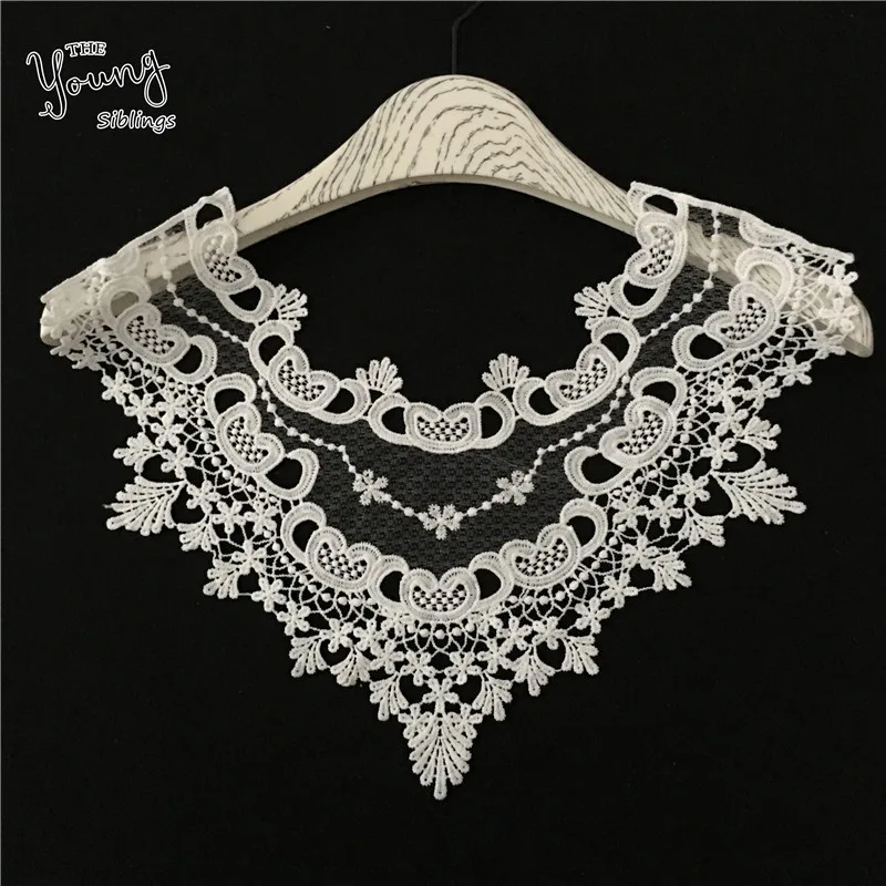 White lace false collar embroidery chest applique fabric decoration DIY wedding dress supplies accessories 1 piece for sale