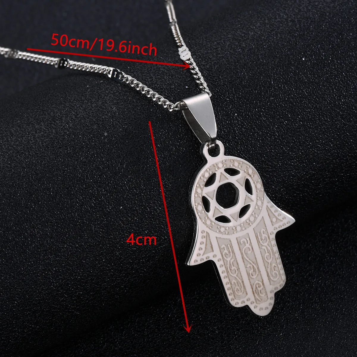 Fashion Hexagram Pendant Necklace Magen David Necklace Hamsa Hand Lucky Jewelry