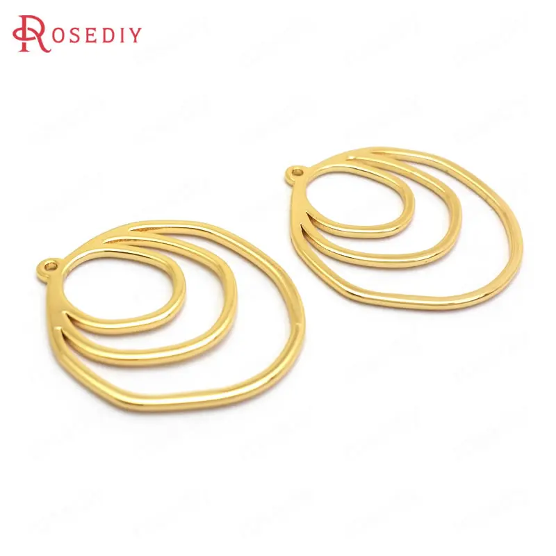 (C416)8 pieces 24x21mm High Quality Gold Color Brass Circle Charms Pendants Diy Findings Accessories Jewelry Making Supplies