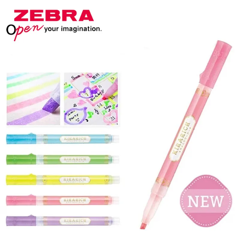 3/5pcs ZEBRA Highlighter WKS18 KIRARICH Shiny Starry Pearly Note-taking Student Colored Marker Pen Stationery