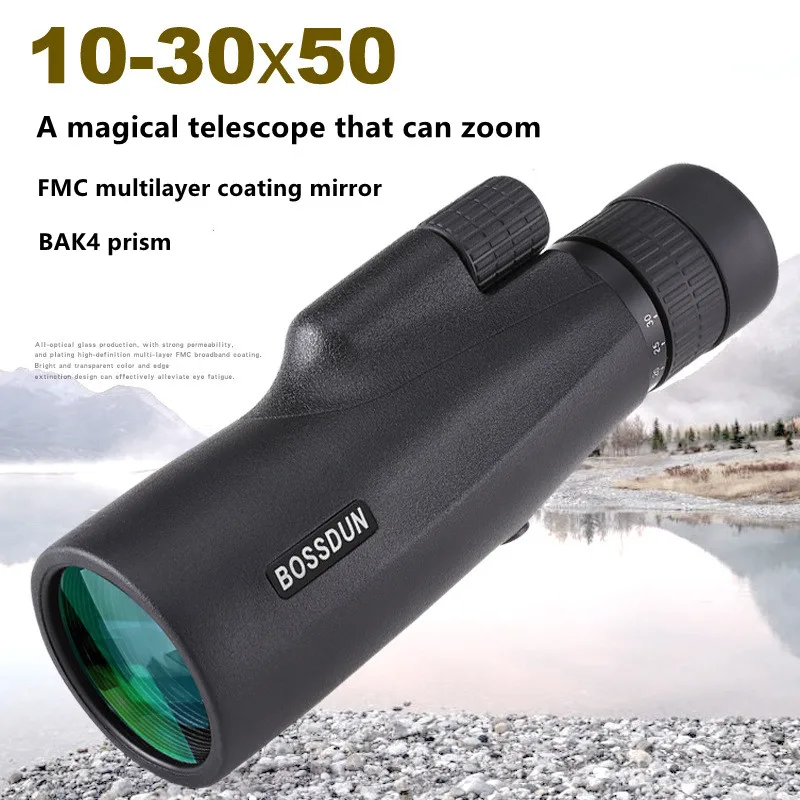 Monocular Telescope 10-30X50 Powerful Long Range Zoom Spotting Spyglass Eyeglass For Hunting Camping Tourism Weak Night Vision