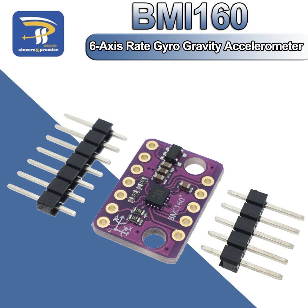 BMI160 GY-BMI160 6DOF 6-Achsen-Rate Gyro Schwerkraft-Beschleunigungsmesser-Sensormodul IIC I2C SPI Kommunikationsprotokoll 3–5 V