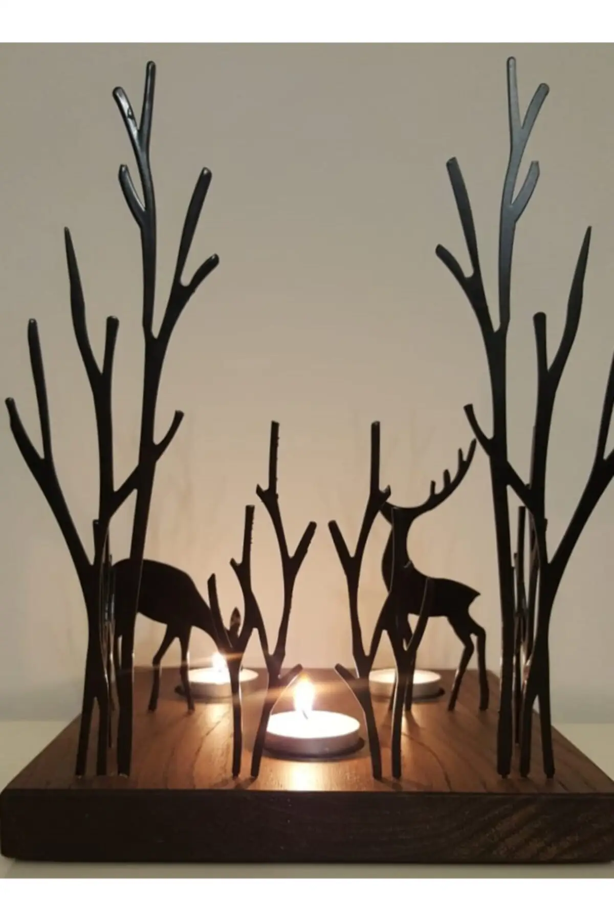 Candle Holder Wooden Laser Cut Metal Souvenirs Design Decor 1002