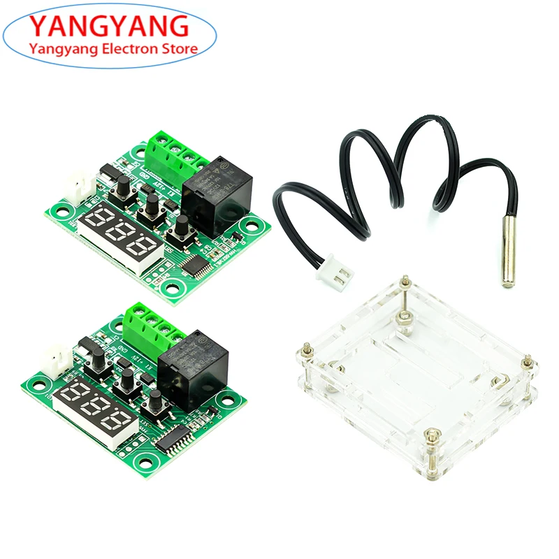 XH-W1209 DC 12V Red/Blue Digital Temperature Controllear Module W1209 Heat Cool Temp Thermostat Thermostat Control Switch Plate
