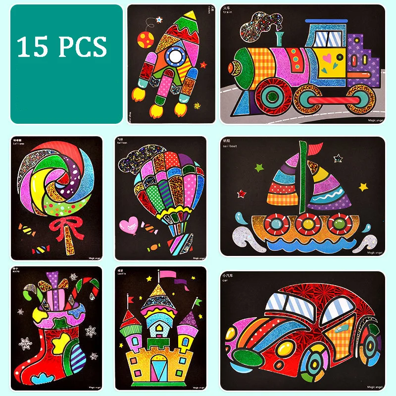 Autocollants de dessin magique arc-en-ciel, ensemble de jouets de dessin créatifs, jouets éducatifs d'apprentissage précoce pour enfants, cadeau fait à la main