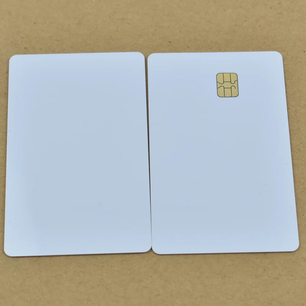 10pcs/lot ISO7816 White PVC Card with SEL 4442 Chip Contact IC Card Blank Contact Smart Card