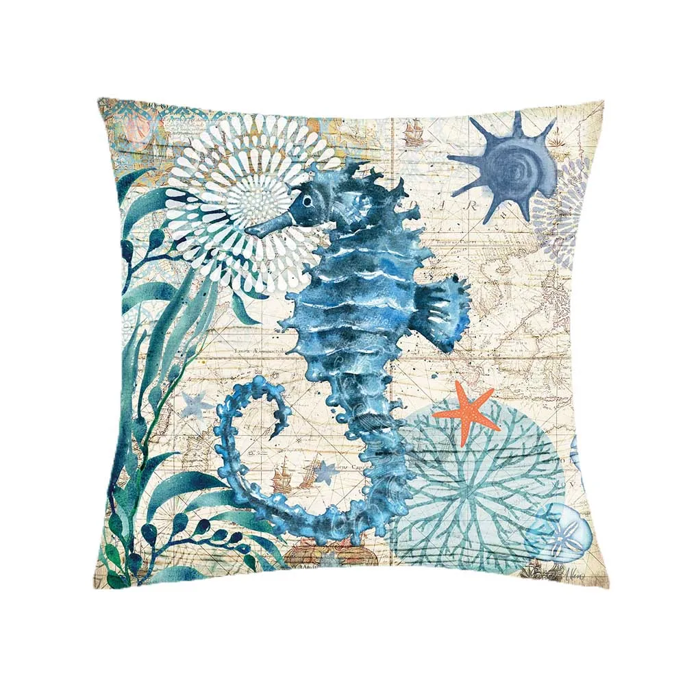 Turtle Pillow Case Sea Style Octopus Printing Throw Pillow Case Cover Sea Whale Pillowcases Pillow Case Pillowcase kussensloop